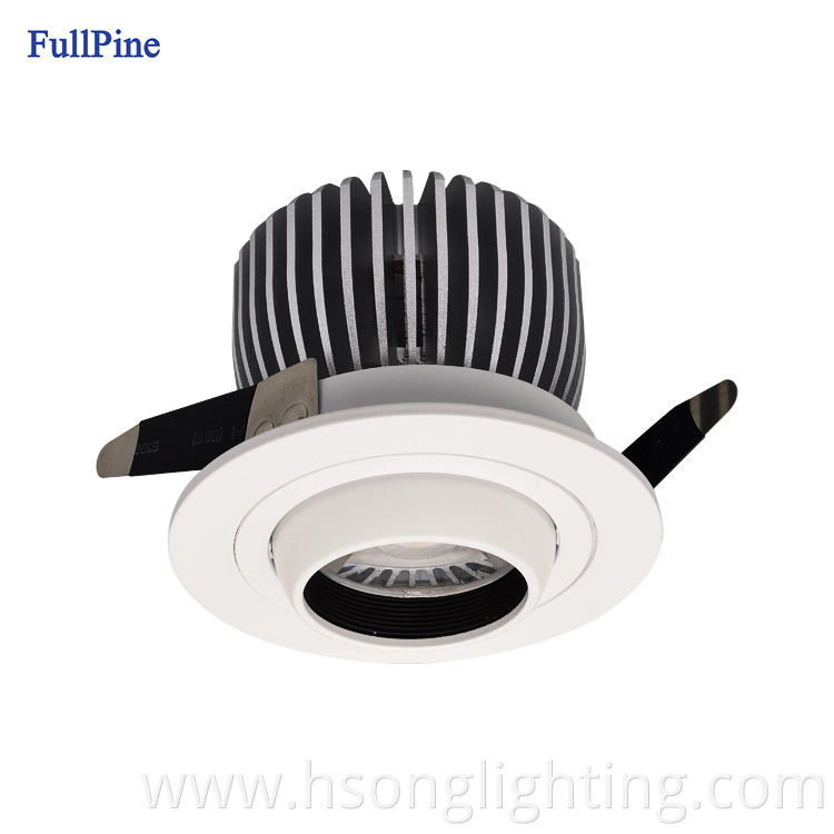 Adjustable Angle Recessed Celling COB Down Light Aluminum Ceiling 12W LED Spot Downlight